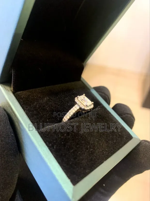 VVS Emerald Cut Moissanite Engagement Ring - 1