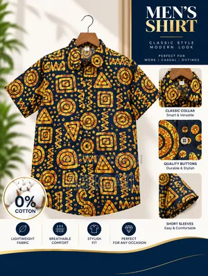 Men's Short-Sleeve Geometric Print Shirt