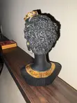 Detailed African Lady Figurine - Gold Draped Statue (17cm) - 4