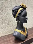 Detailed African Lady Figurine - Gold Draped Statue (17cm) - 5