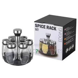 7-in-1 Rotating Spice Jar Rack Set