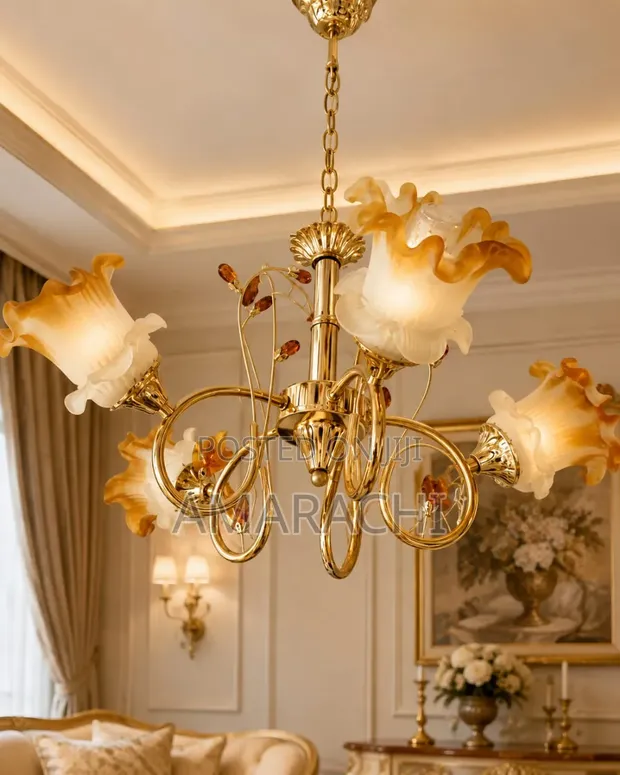 Vintage Gold Chandelier - 1