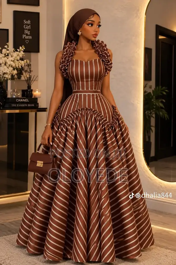 Brand New Women's Long Gown - Classic Brown - 1