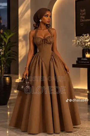 Brand New Women's Long Gown - Classic Brown