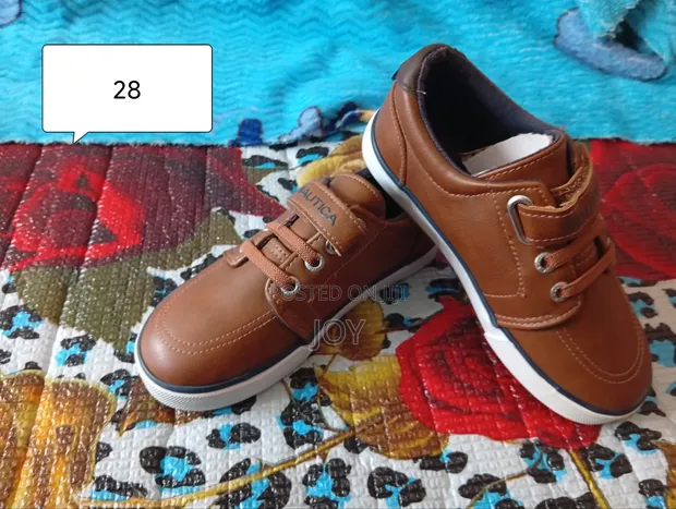 Nautica Brown Buckle Sneakers - Boys Size 34 - 1