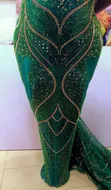 Luxury Beaded Design Lace Fabric - 1