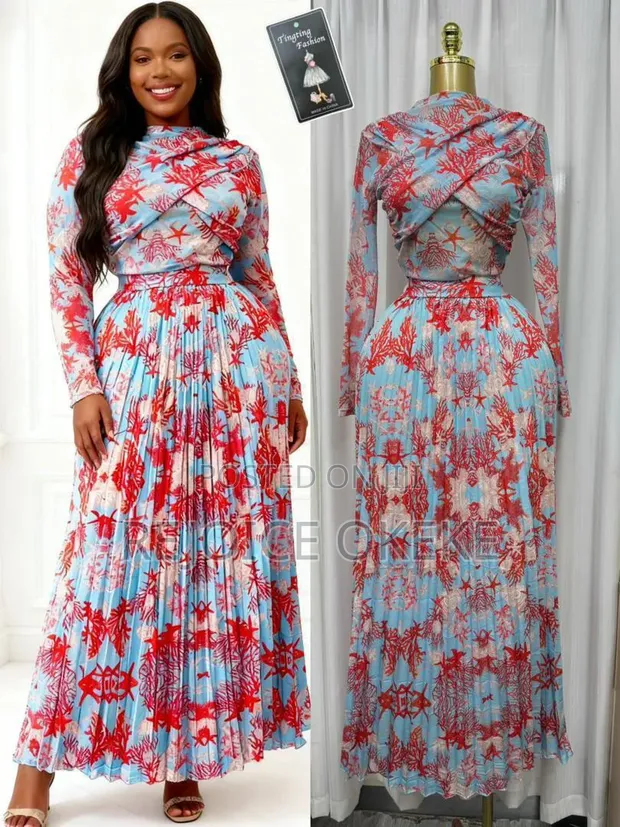 Bella Collection Elegant Pleated Maxi Dress - 1