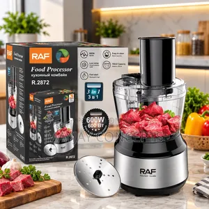 RAF 600W 3-in-1 Food Processor 750ml with Slicing & Grating