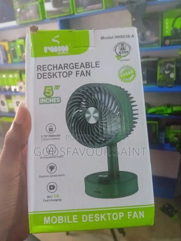 Iwin Rechargeable Mini Table Fan - 1