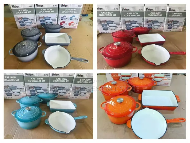 8 Pcs Cast Iron Pot Set - 1
