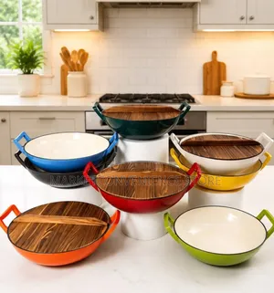 36cm Wok Pan Na Bakin Karfe