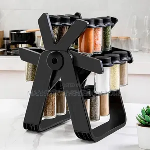 Rotating Spice Rack with 18 Jars
