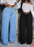 A&D Women's Blue Baggy Jeans - 1