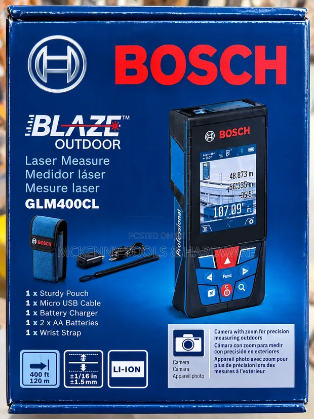 Bosch GLM400CL Blaze Outdoor Laser Measure - 120m - 1