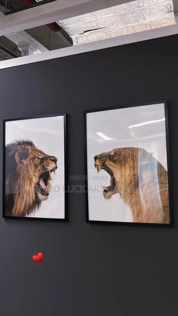African Wild Lion Acrylic Art Prints (Set of 2) - 1