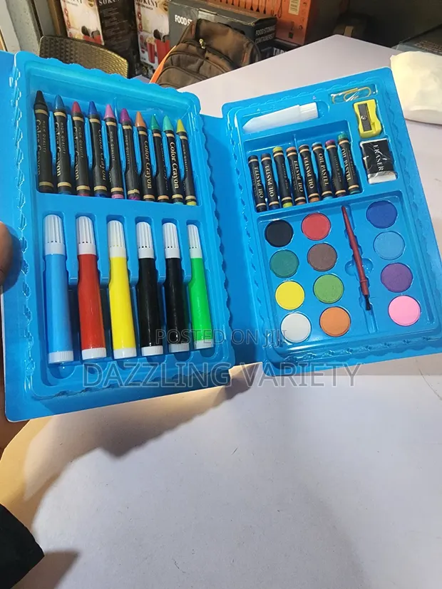 42-Piece Children's Art Set with Crayons, Markers & Watercolors - 1