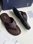 Italian Dior Slippers - Brown Leather - 1