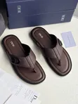 Italian Dior Slippers - Brown Leather - 2