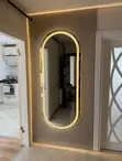 Long Oval Mirror with 3 LED Lights - 2