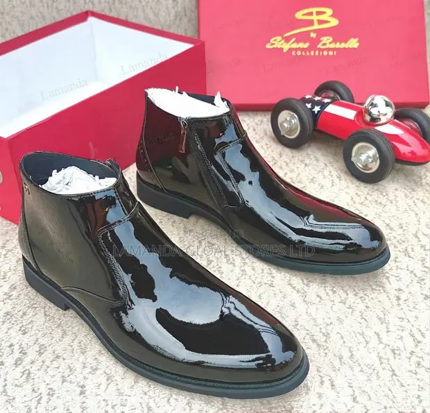 Stefano Barella Patent Leather Dress Boots - 1