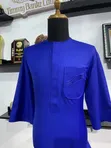 Royal Blue Men's Agbada - 7 Star Italian Wool - 4