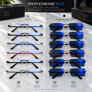 Rimless Anti Blue Light Photochromic Glasses