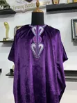 Purple Velvet Men's Luxury Agbada - 3