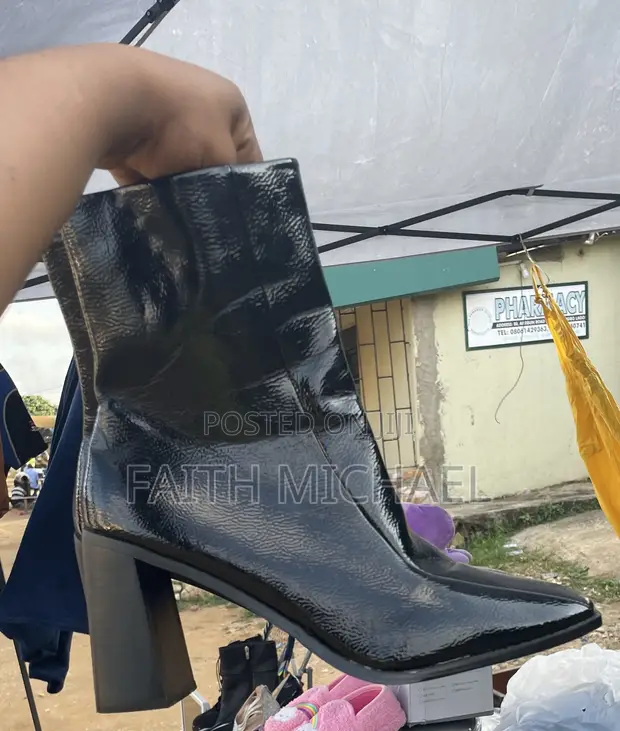 Raid Black Patent Leather Ankle Boots - Size 41 - 1