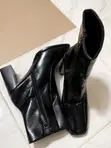 Raid Black Patent Leather Ankle Boots - Size 41 - 4