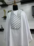 Embroidered Men's White Agbada/Native Wear - 2