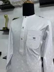 Embroidered Men's White Agbada/Native Wear - 3