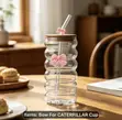 500ML Glass Tumbler Cup with Bamboo Lid & Straw (Set of 3) - 2