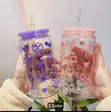 500ML Glass Tumbler Cup with Bamboo Lid & Straw (Set of 3) - 3