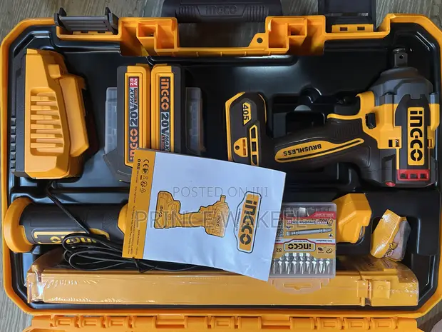 Ingco 20V Cordless Brushless Impact Wrench Kit - 1