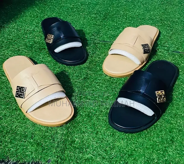 Hermes Unisex Luxury Leather Cover Slides - 1