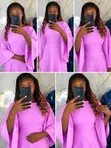 Plain Free Handkerchief Dress - 1