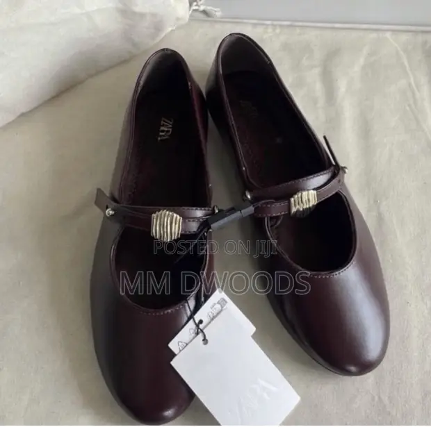 Zara Leather Flat Shoes - Brand New - 1