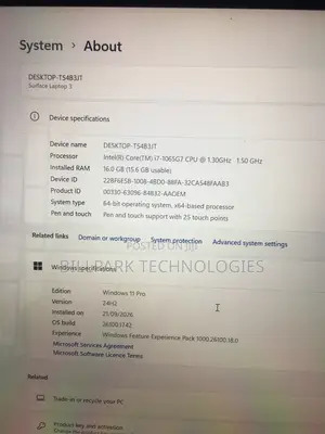 Microsoft Surface Laptop 3 15" Intel Core i7 16GB RAM 256GB SSD