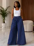 Zara Baggy Jeans - Blue, Sky Blue, Pattern - 1