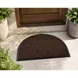 Half-Round Rubber Fabric Welcome Door Mat Footprint - 1