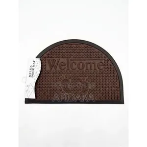Half-Round Rubber Fabric Welcome Door Mat Footprint