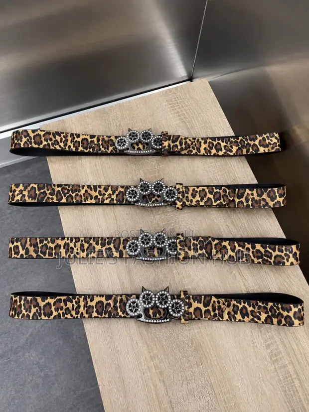 Cheetah Leather Fashion Belt - 1