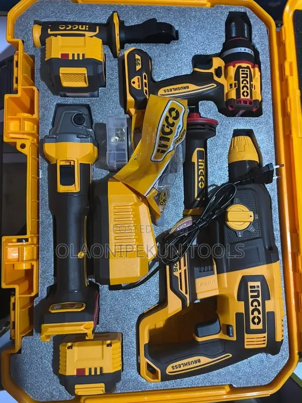 INGCO 20V 3-Piece Cordless Industrial Combo Kit - 1
