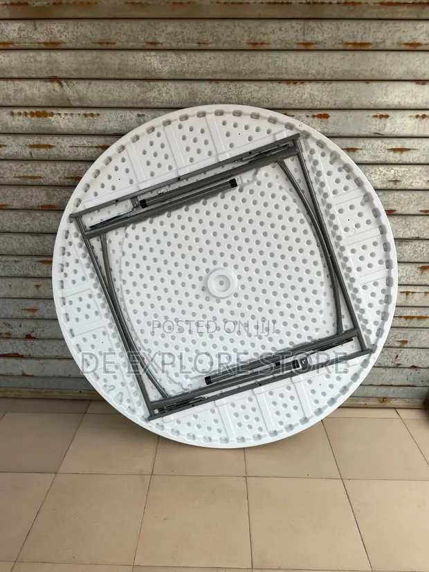 5ft Round Event Table - White Metal - 1