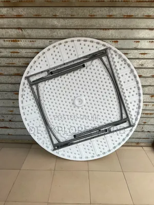 5ft Round Event Table - White Metal