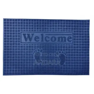 Quality Non-Slip Rubber Welcome Door Mat - Blue