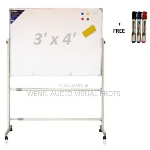 3ft x 4ft Farar Whiteboard akan Mobile Stand