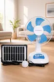 12-Inch Solar Table Fan with Panel - 2