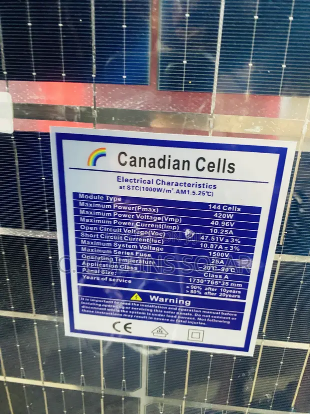 420W Canadian Cells Monocrystalline Solar Panels - 1