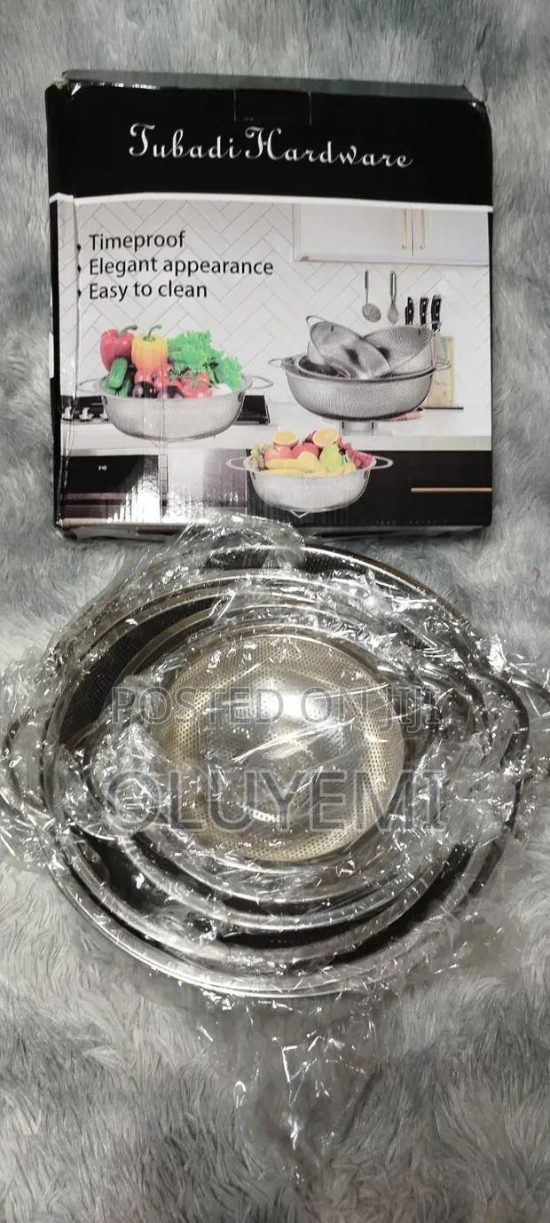 Tubadi Hardware Stainless Steel Colander Strainer Set - 1